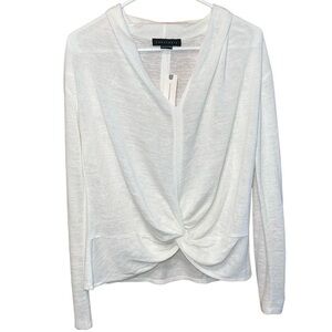 Sanctuary Anthropologie Ravenne Twist-Front Ivory Knit Top - XS, Women’s - NWT